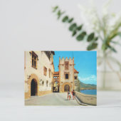 Carte Postale Espagne vintage, Sitges, Musée (Debout devant)