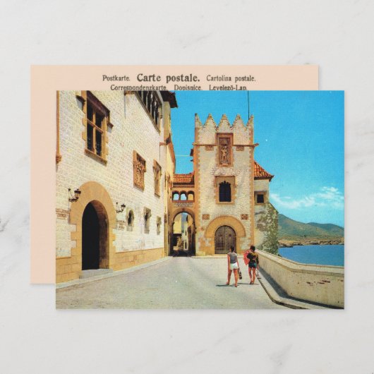Carte Postale Espagne vintage, Sitges, Musée (Devant / Derrière)