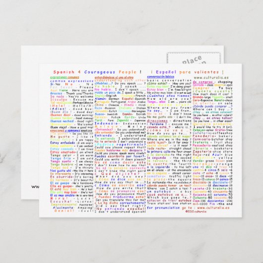 Carte postale Espagnol 4 Courageux (Devant / Derrière)