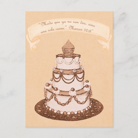 Carte Postale Espagnol Plus 2-1 Flesh~Écriture de gâteau Mariage (Devant)