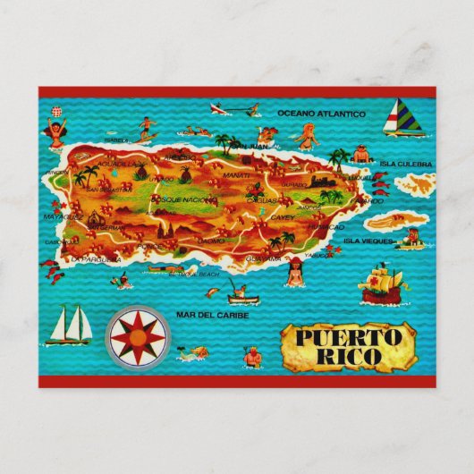 Carte postale espagnole de Porto Rico (Devant)