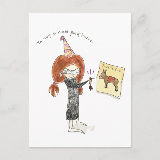 Carte Postale ESPAÑOL Tarjeta De Cumpleaños - Burro (Devant)