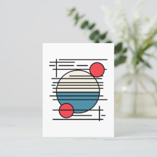Carte Postale Espèce minimale des lignes et des circles