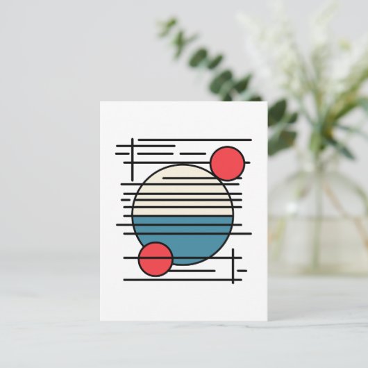 Carte Postale Espèce minimale des lignes et des circles (Debout devant)