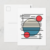 Carte Postale Espèce minimale des lignes et des circles (Devant / Derrière)