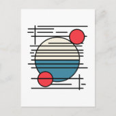 Carte Postale Espèce minimale des lignes et des circles (Devant)