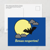 Carte Postale Esperanto : Bonan vesperton ! (Devant / Derrière)
