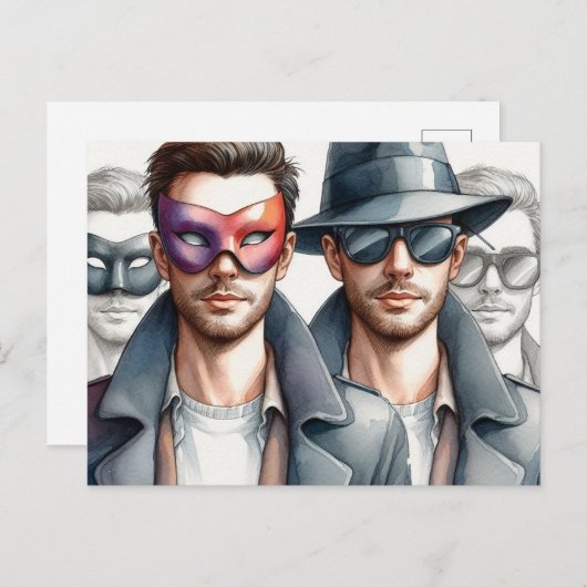 Carte Postale Espions (Devant / Derrière)