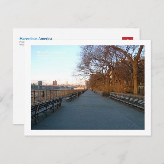 Carte Postale Esplanade de Brooklyn Heights (Devant / Derrière)