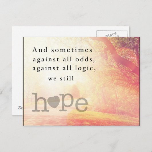 Carte Postale Espoir (Devant / Derrière)