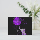 Carte Postale Espoir Combat Éléphant Mignon Alzheimer Ruban Viol (Debout devant)