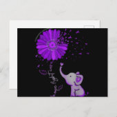 Carte Postale Espoir Combat Éléphant Mignon Alzheimer Ruban Viol (Devant / Derrière)
