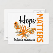 Carte Postale Espoir Compte Papillon Leucémie (Devant / Derrière)