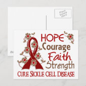 Carte Postale Espoir Courage Foi Force 3 Maladie de la faucille (Devant / Derrière)