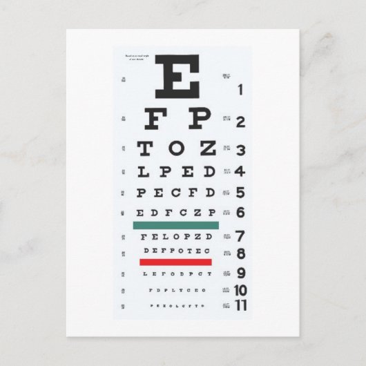 Carte Postale Espoir de vous voir bientôt : Eye Chart (Devant)