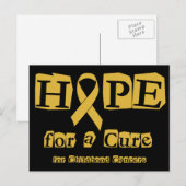 Carte Postale Espoir d'une guérison - Cancer de l'enfance Ruban  (Devant / Derrière)