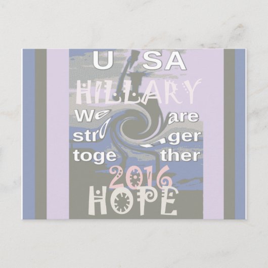 Carte Postale Espoir Hillary États-Unis Nous sommes plus forts e (Devant)
