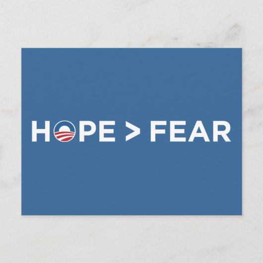 Carte Postale espoir > peur obama 2008 espoir gagné (Devant)