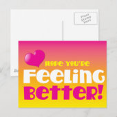 Carte Postale Espoir que vous vous sentez mieux ! obtenez bien (Devant / Derrière)