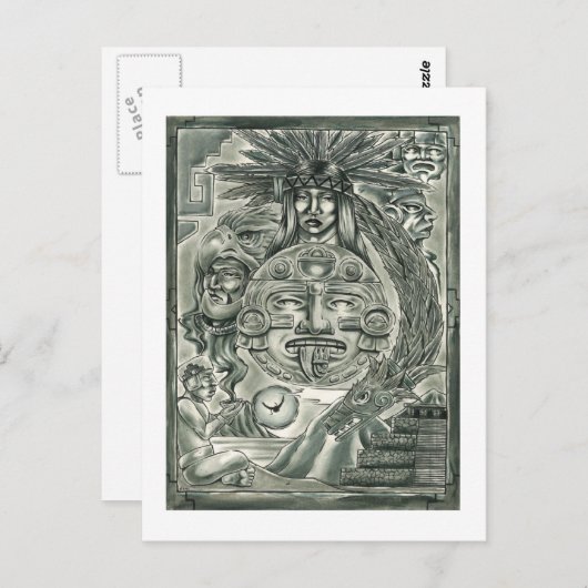Carte Postale Esprit aztèque (Devant / Derrière)