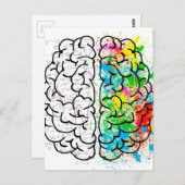 Carte Postale esprit cerveau psychologie idée coeurs (Devant / Derrière)