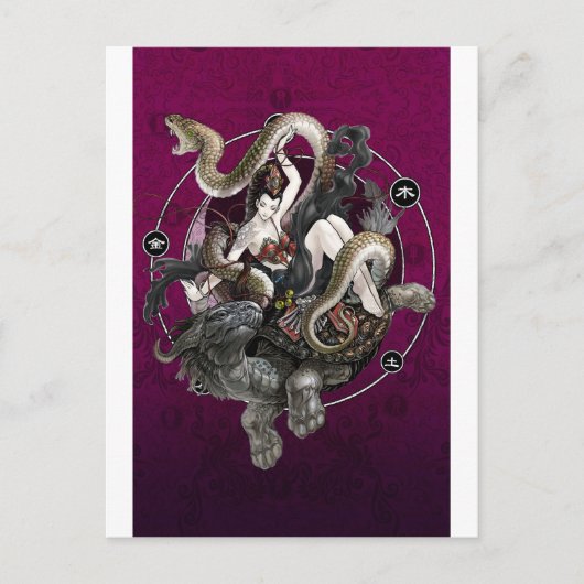 Carte Postale Esprit chinois du serpent de tortue (Devant)
