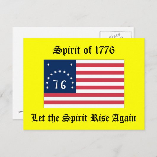Carte Postale Esprit de 1776 (Devant / Derrière)