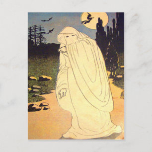 Carte Postale Esprit de Lune de Chauve-Souris Sorcière Fantôme