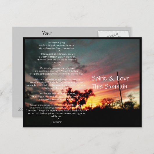 Carte Postale Esprit de Samhain (Devant / Derrière)