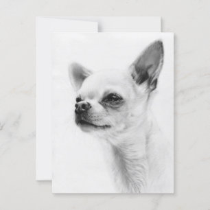 Carte Postale Esprit Fier - Peinture à la main Chihuahua