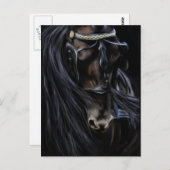 Carte Postale Esprit friésien - Peinture de cheval (Devant / Derrière)