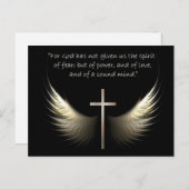 Carte Postale Esprit Saint Ailes avec Croix et Écriture Verse (Devant / Derrière)