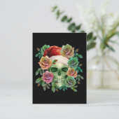 CARTE POSTALE ESPRIT VERT PÈRE NOËL ET FLORALE DE NOËL (Debout devant)