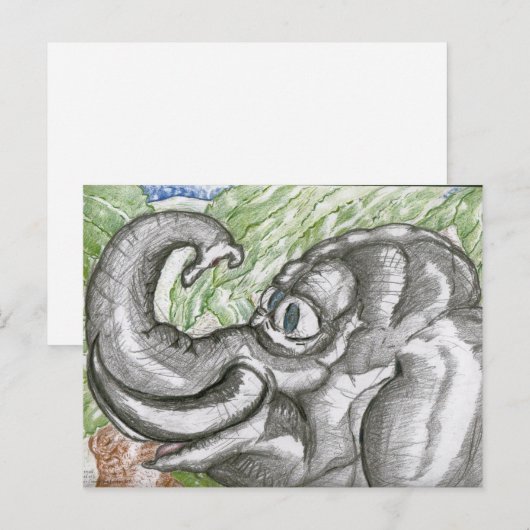 Carte Postale esprits éléphants (Devant / Derrière)