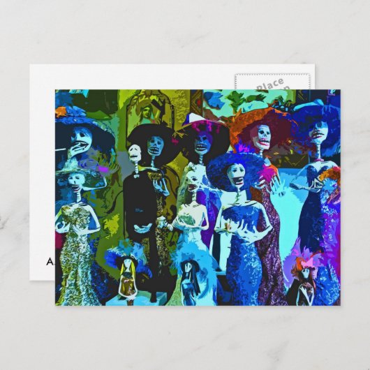 Carte Postale Esquelettes (Devant / Derrière)