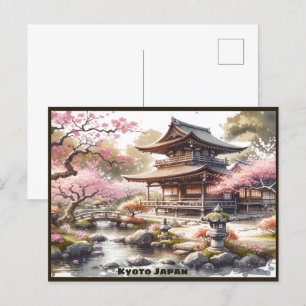 Carte Postale Esquisse aquarelle Kyoto Japon  