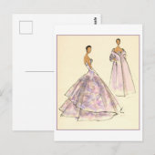 Carte Postale Esquisse de conception de mode du soir Gown (Devant / Derrière)