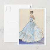 Carte Postale Esquisse de conception de mode du soir Gown (Devant / Derrière)