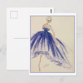 Carte Postale Esquisse de conception de mode du soir Gown (Devant / Derrière)