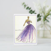 Carte Postale Esquisse de conception de mode du soir Gown (Debout devant)