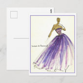 Carte Postale Esquisse de conception de mode du soir Gown (Devant / Derrière)