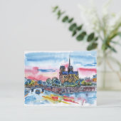 Carte postale esquisse de Paris (Debout devant)