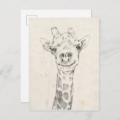 Carte Postale Esquisse de portrait de Giraffe (Devant / Derrière)