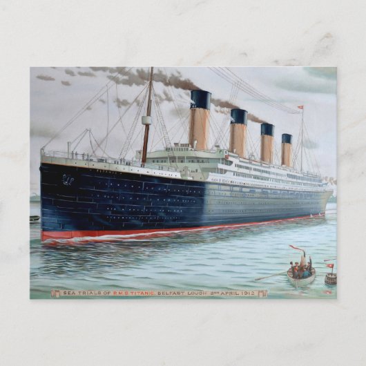Carte Postale Essais en mer de RMS Titanic (Devant)