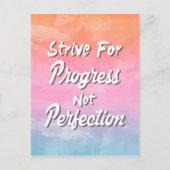 Carte Postale Essayer pour le progrès pas la perfection - Devis (Devant)