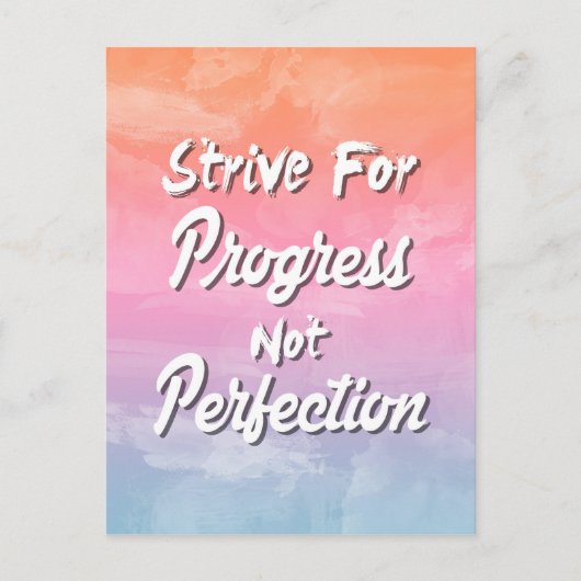 Carte Postale Essayer pour le progrès pas la perfection - Devis (Devant)