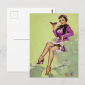 Carte Postale Essayez de nouvelles chaussures pour femmes Pin Up (Devant / Derrière)
