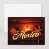 Carte Postale EST 1990 Mexique Vacances et coucher du soleil Voy (Devant / Derrière)
