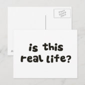 Carte Postale Est-Ce La Vraie Vie ? Drunk métaphysique (Devant / Derrière)