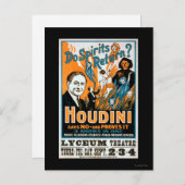 Carte Postale Est-ce que les esprits reviennent ? Houdini Dit NO (Devant / Derrière)